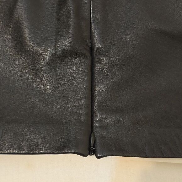 ANN KLEIN BLACK, VINTAGE LEATHER PENCIL SKIRT SZ 8 - Picture 4 of 8